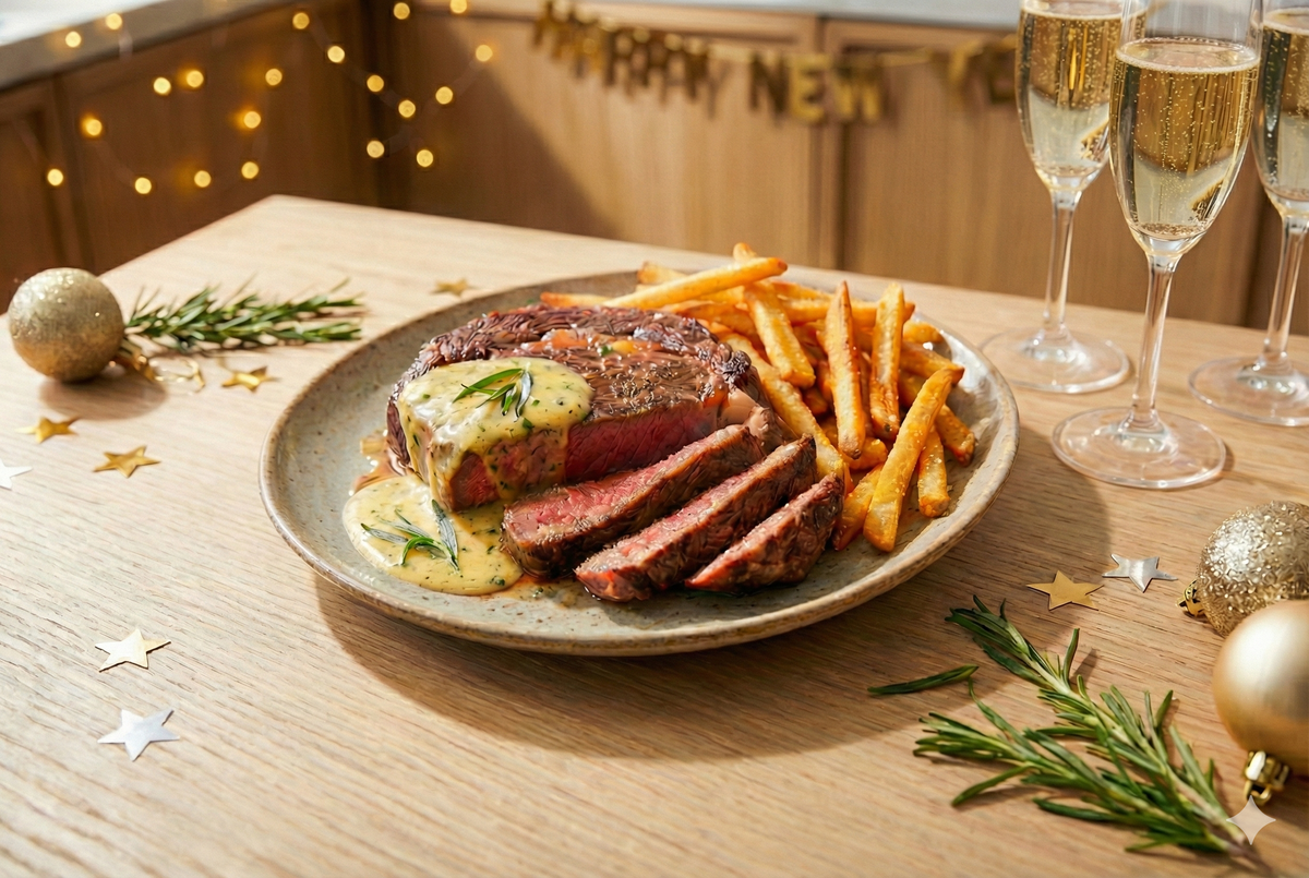 Nieuwjaarsluxe thuis: Steak Frites & Béarnaisesaus met ONYX Cookware