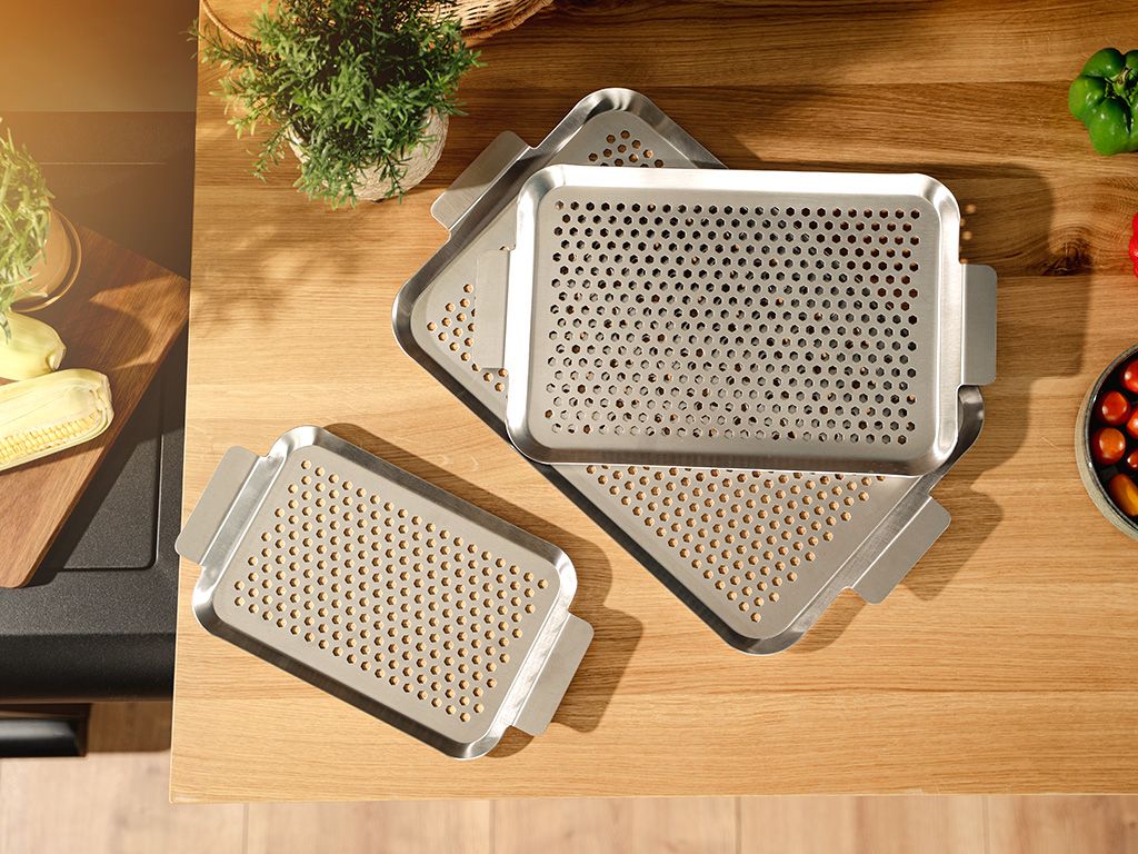 BBQ-BAKKEN VAN ROESTVRIJ STAAL - 3 ST - 2