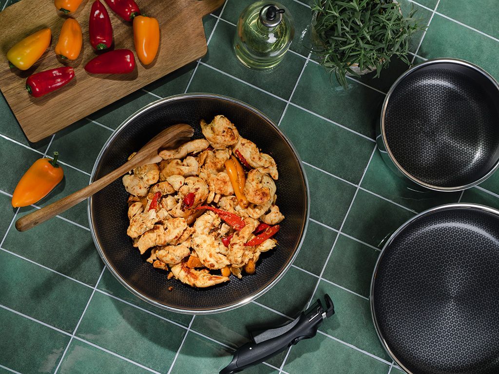 WOKPAN MET AFNEEMBARE HANDGREEP SET 30CM - 4