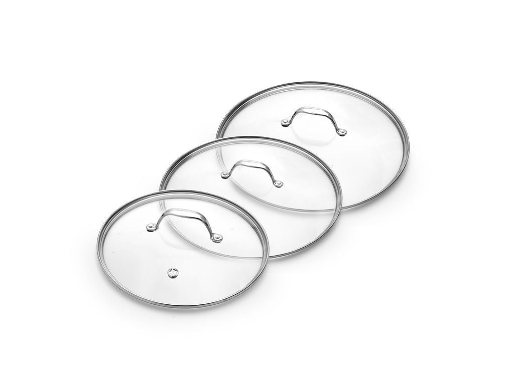 GLAZEN DEKSELSET 24/26/28 CM – 3-DELIG - 1
